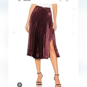 Elegant Burgundy Pleated Skirt